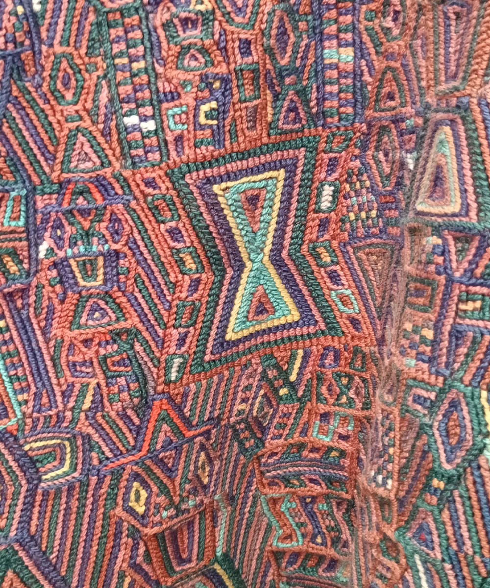 Brown and Blue Nebaj huipil