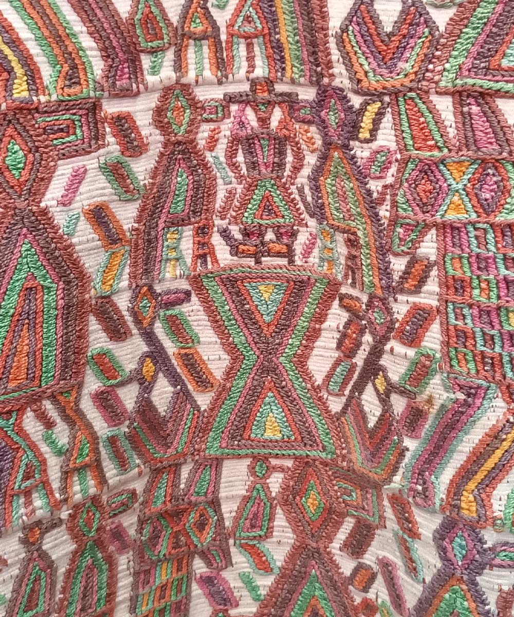 Brown and green Nebaj huipil