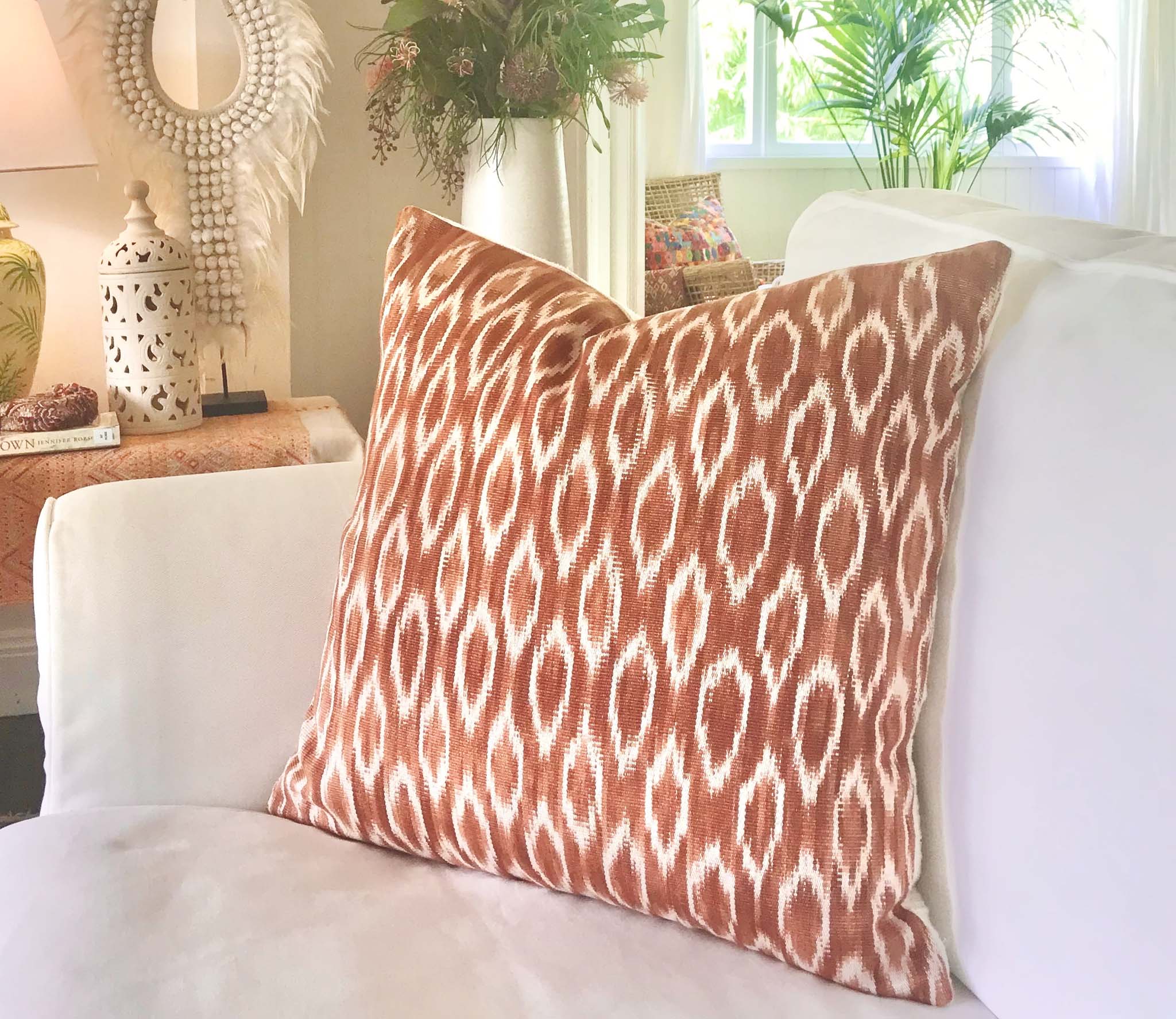 Handwoven Guatemala ikat pillow
