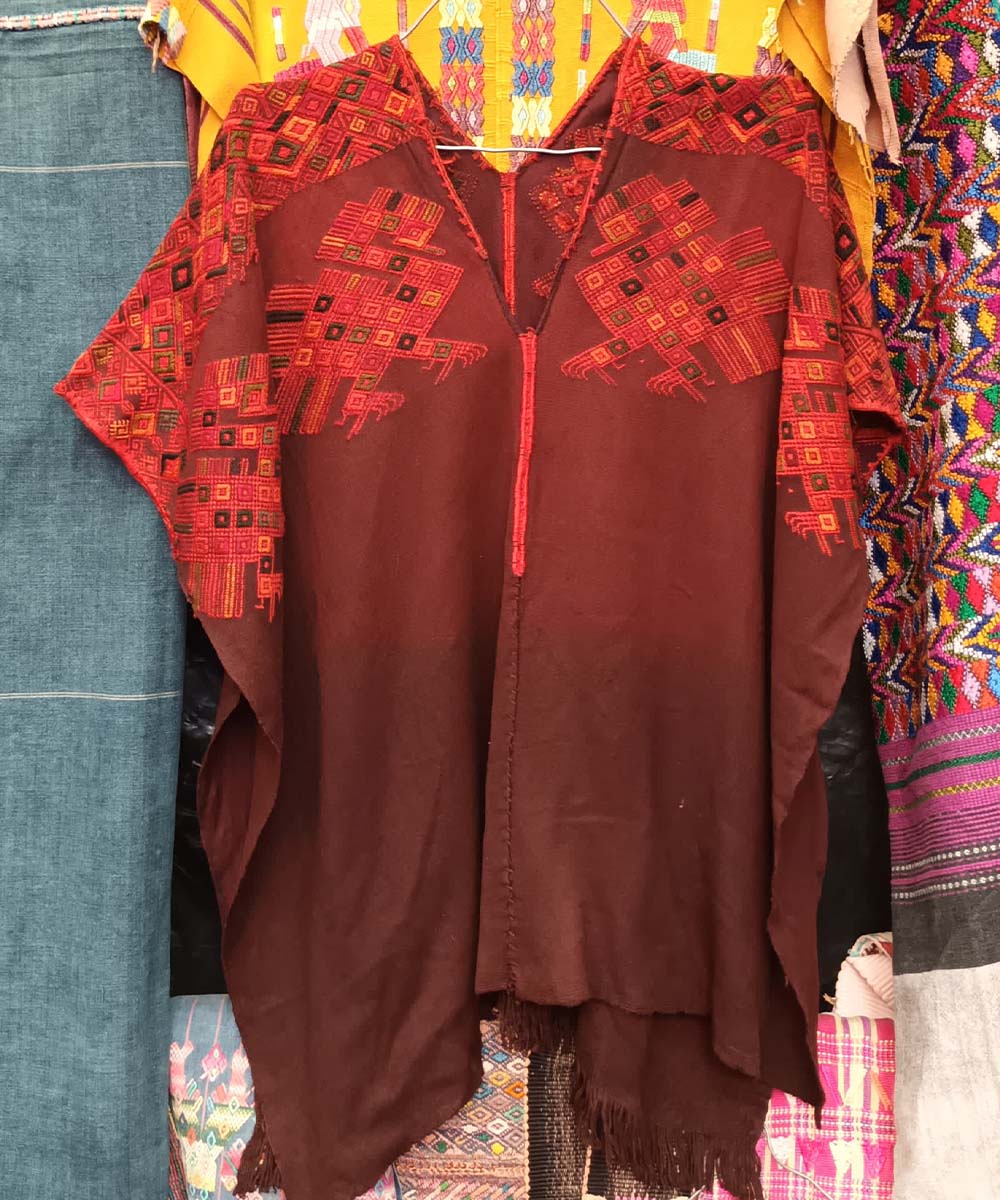 Vintage Guatemalan huipil with handwoven Mayan embroidery