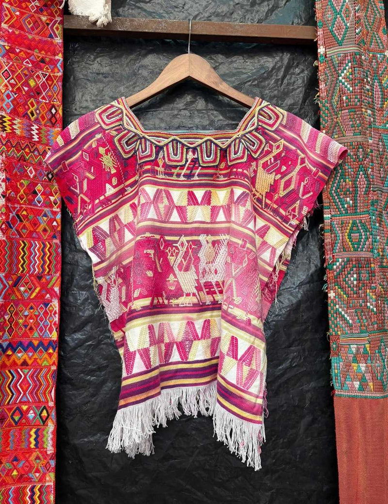 Pink and yellow Nebaj huipil #6-78