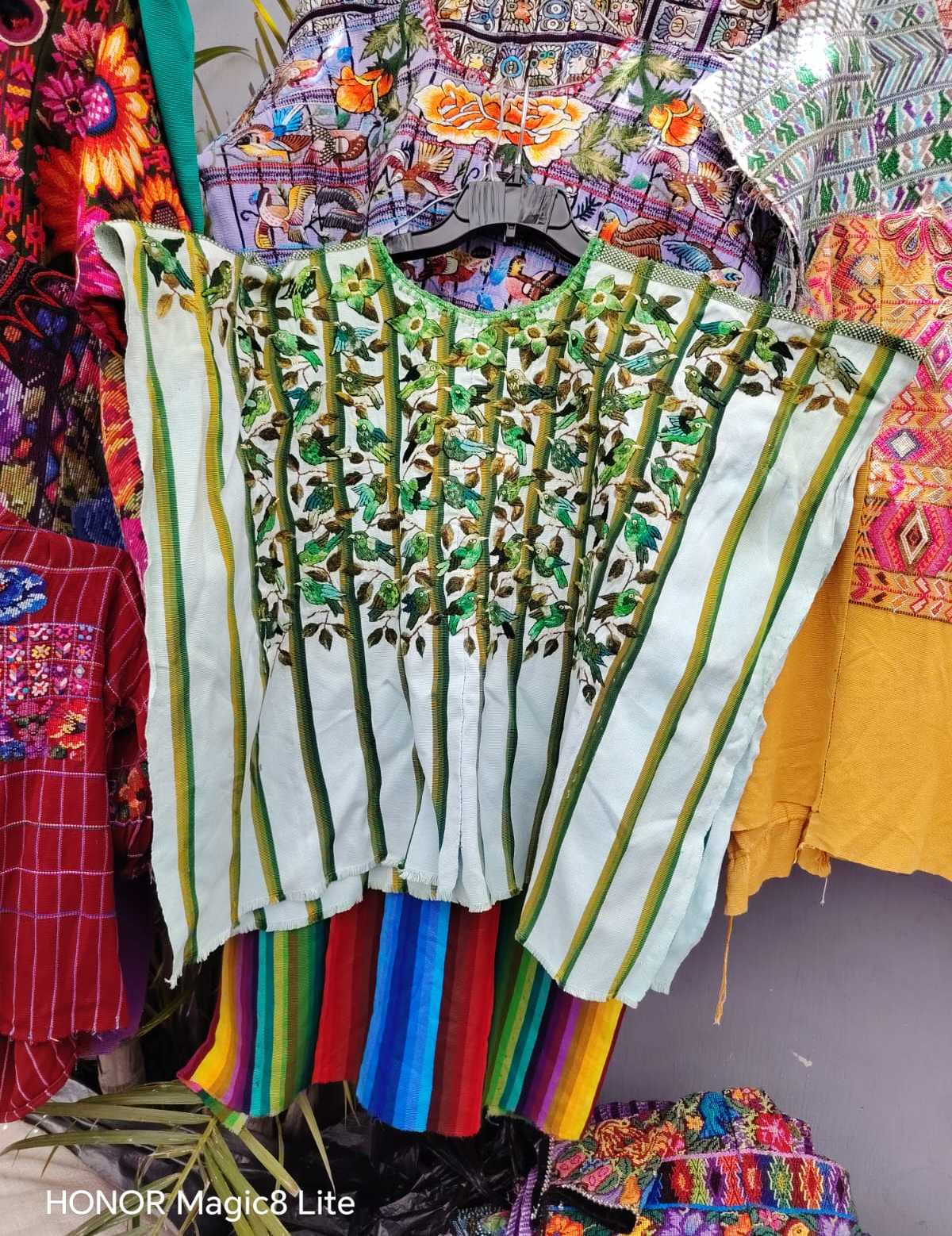 Green striped Santiago huipil #4-45