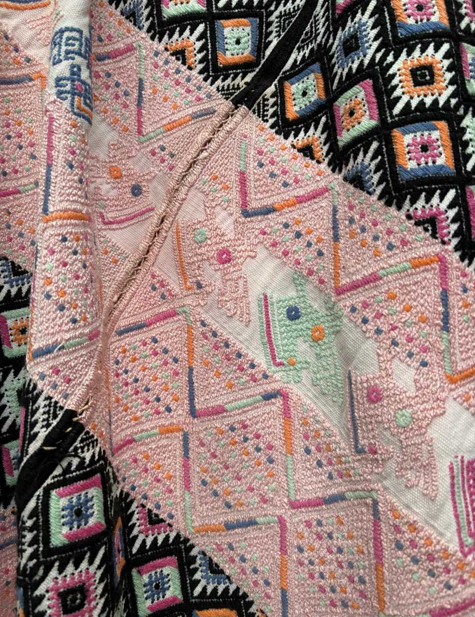 Pink and black Nahuala ceremonial cloth #2-9