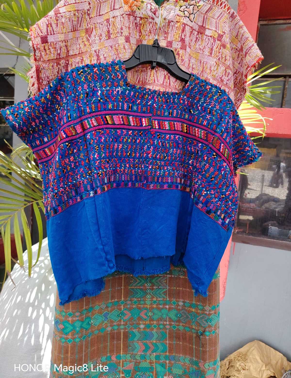 Blue and pink San Lucas huipil #5-219