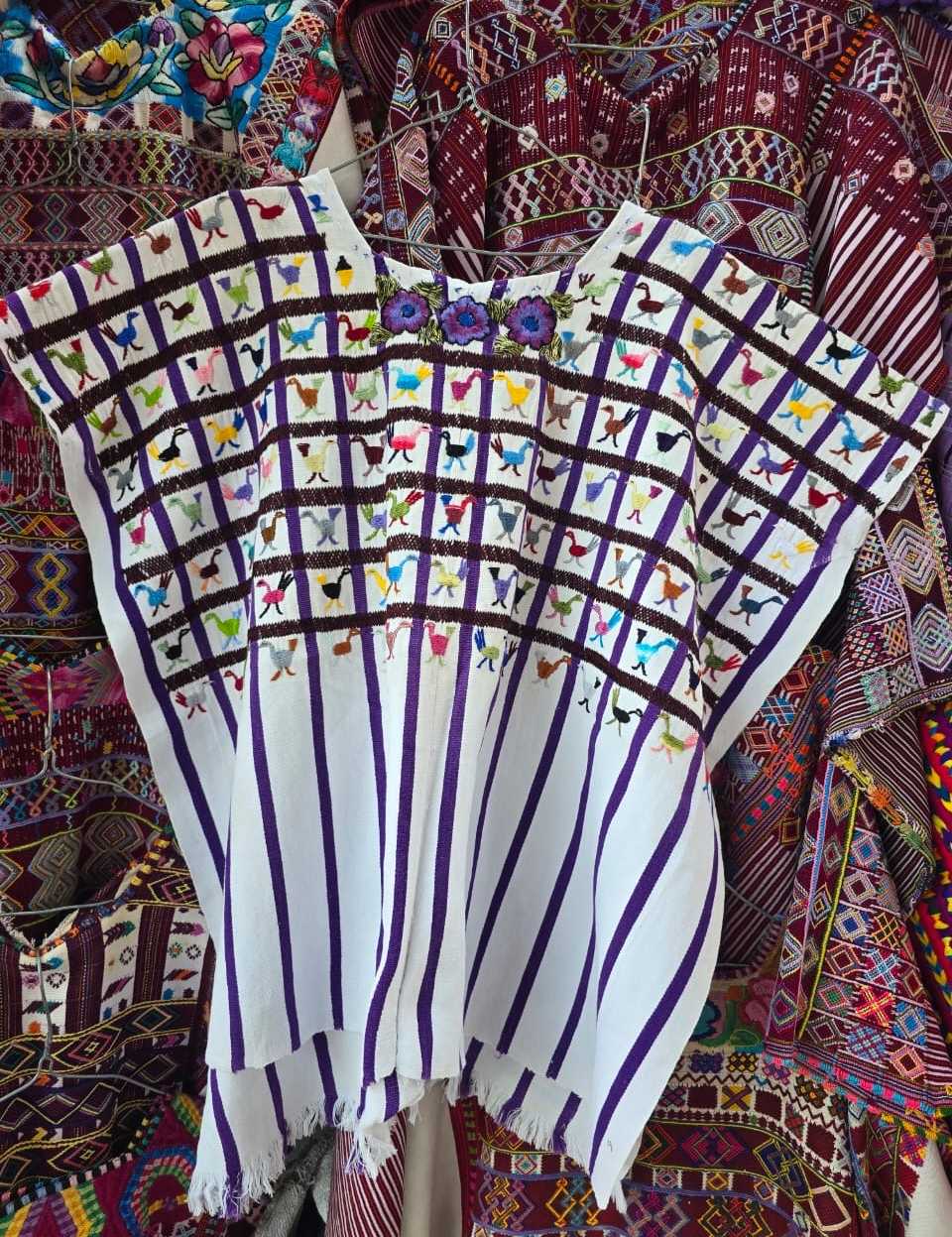 Colourful on White Santiago Huipil #6-377