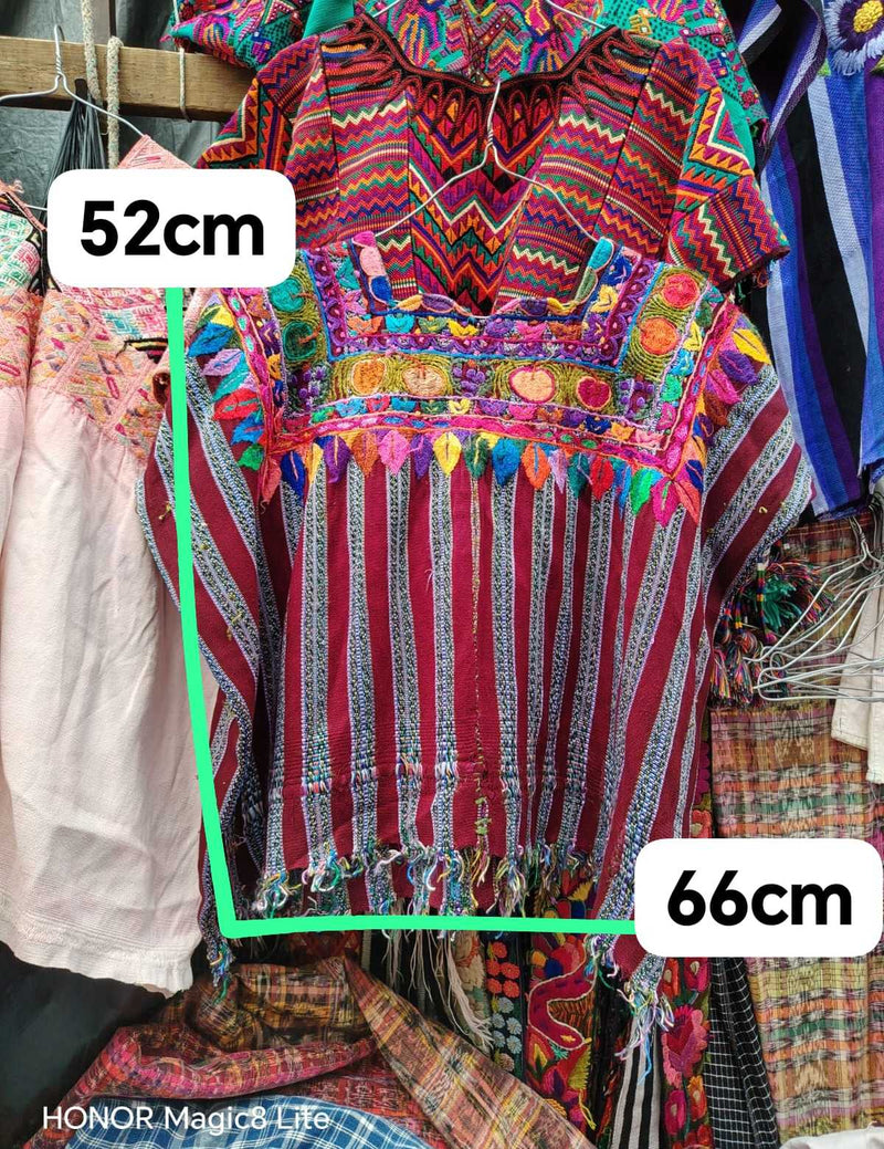 Burgundy and grey Patzun huipil #4-94