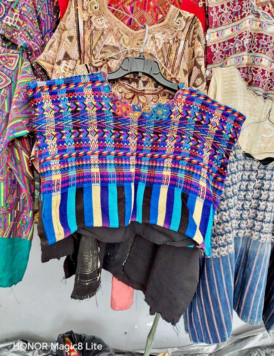 Blue and pink Comalapa huipil #5-351