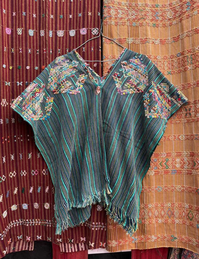 Green striped Nahuala huipil #5-67