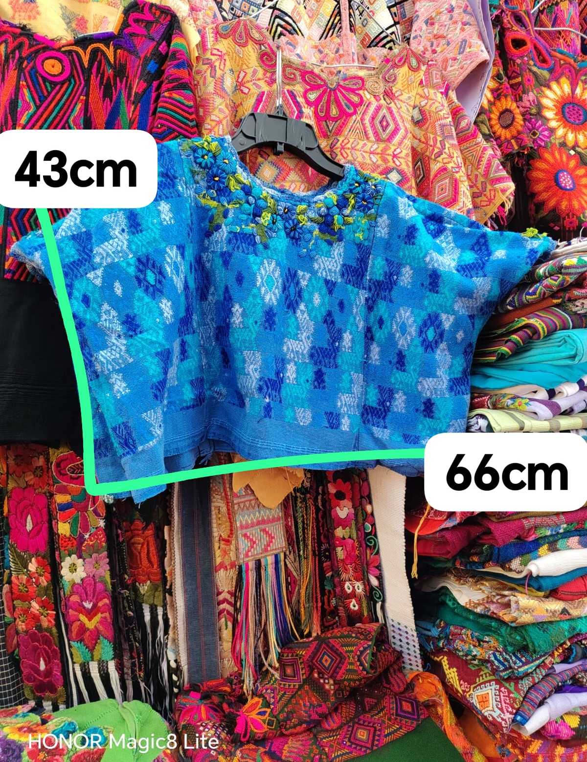 Short blue Coban huipil #4-160