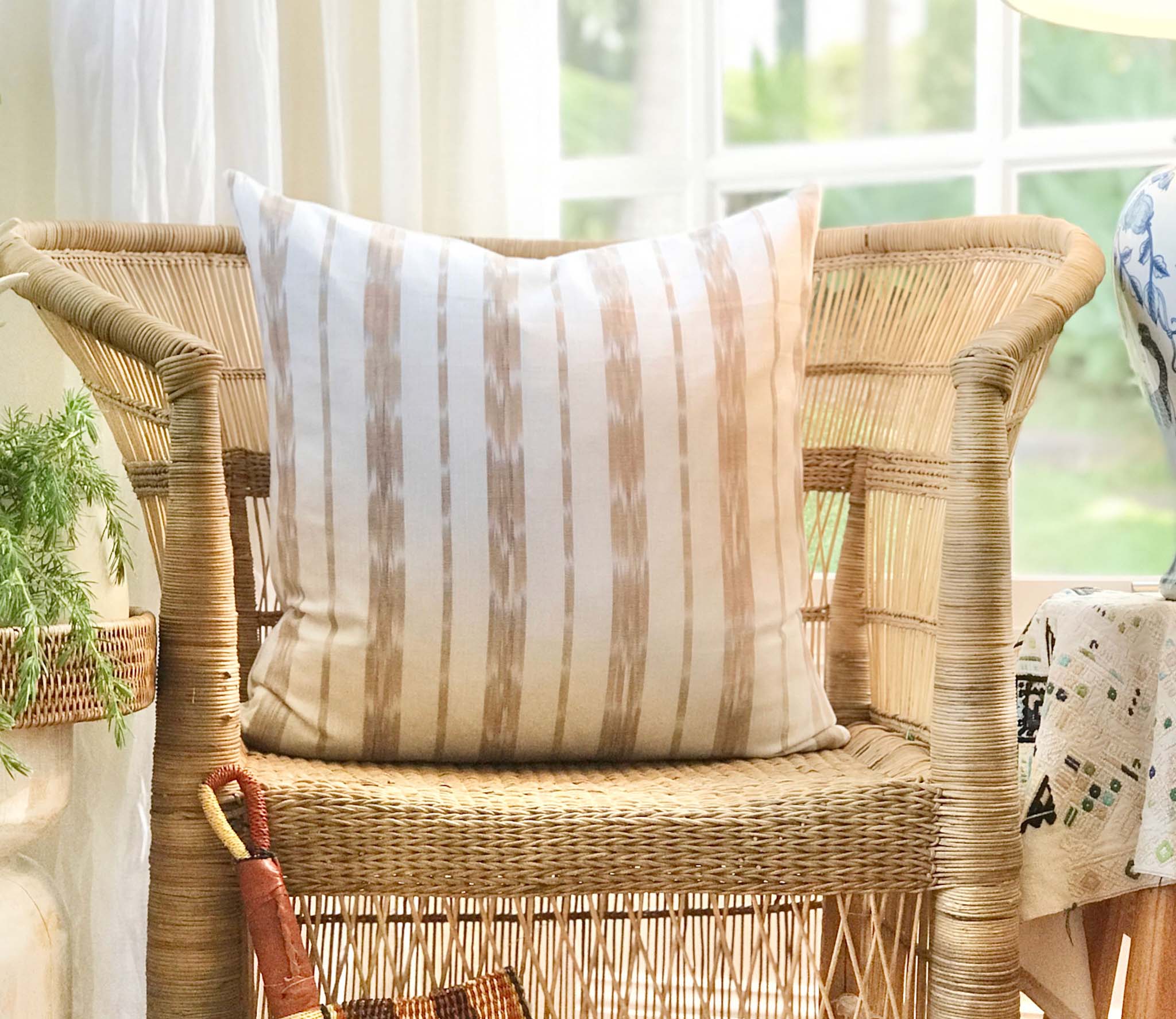 Handwoven Guatemala ikat pillow