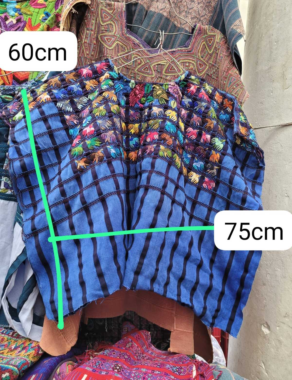 Blue striped Santiago huipil #3-27