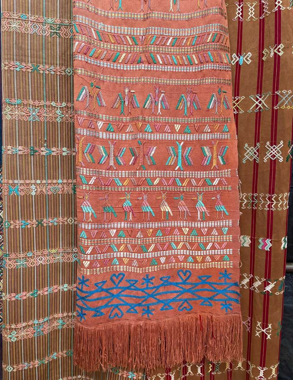 (Reserved for Sarah) Coral Nebaj tzute #5-148