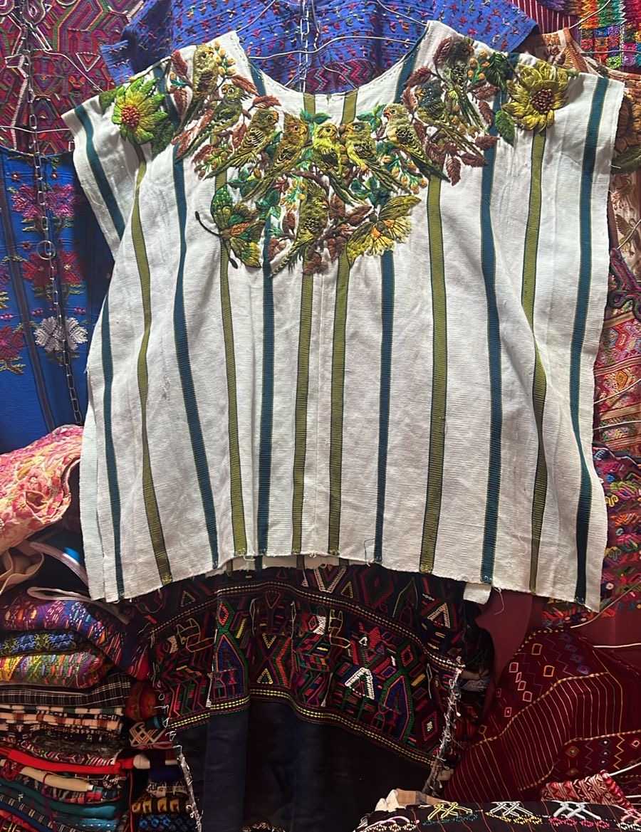 Green striped Santiago huipil #3-62