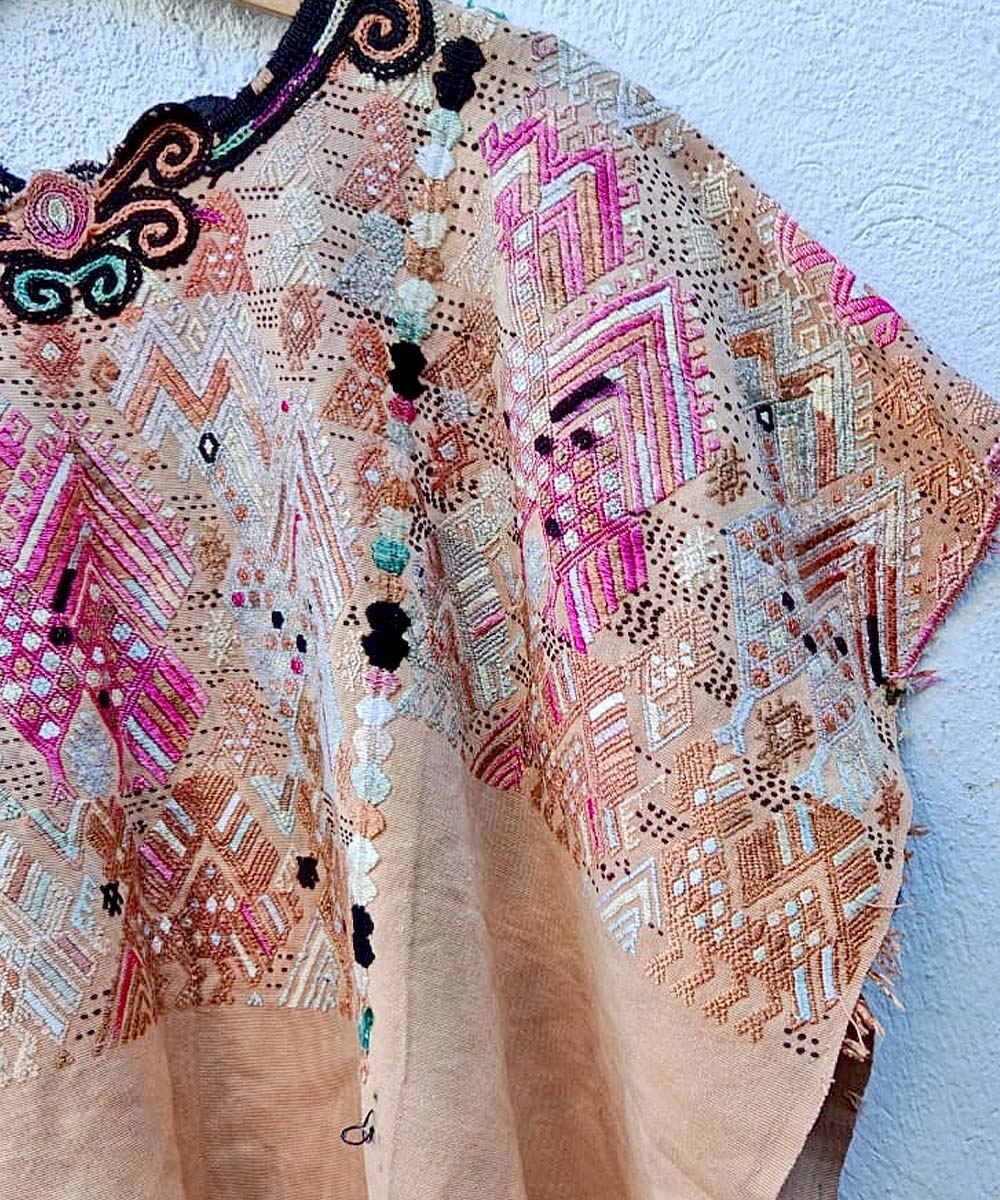 Pale peach Chichi huipil