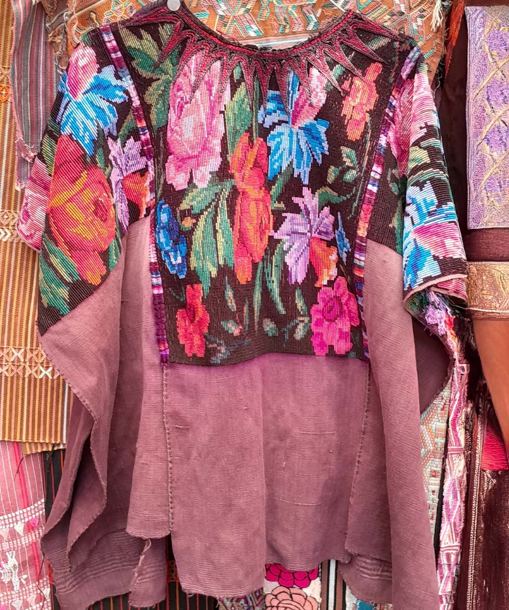 Embroidered Vintage Guatemalan huipil textile