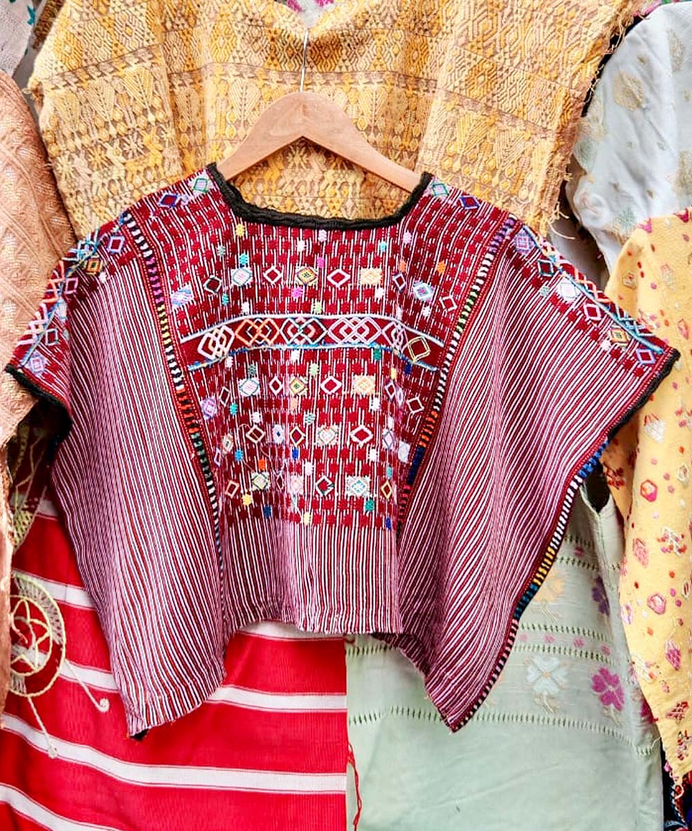 Traditional red Colotenango huipil