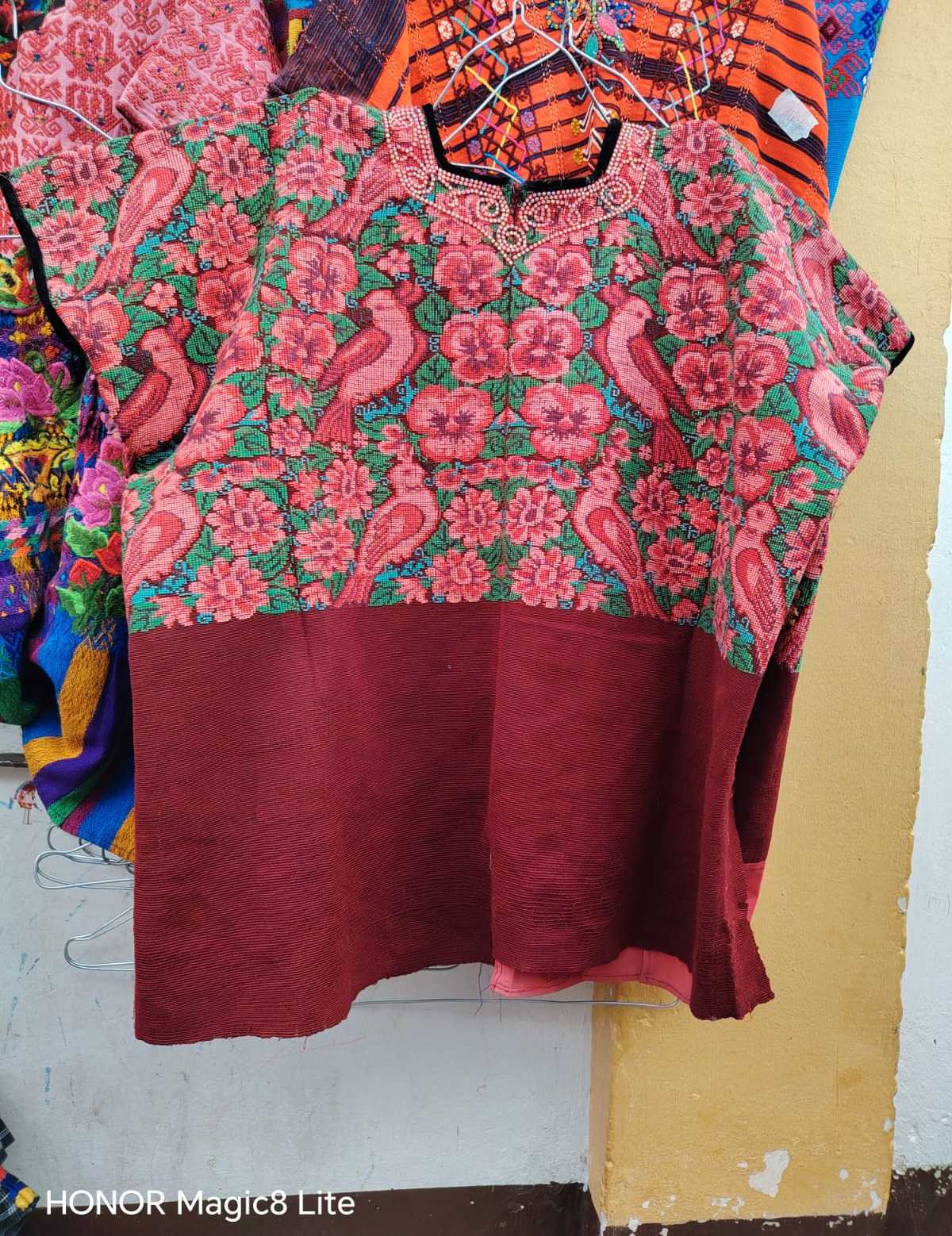 Red and Green Aguas Calientas Huipil #6-345