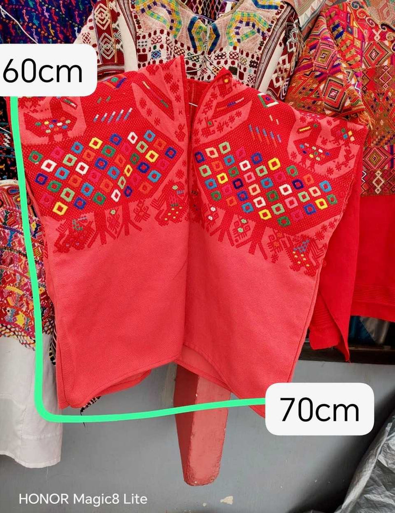 Bright red Nahuala huipil #6-113