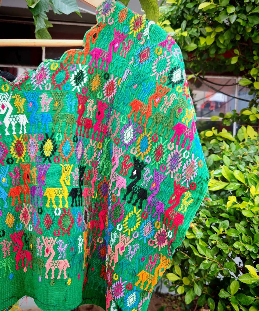 Vintage Guatemalan huipil with handwoven Mayan embroidery