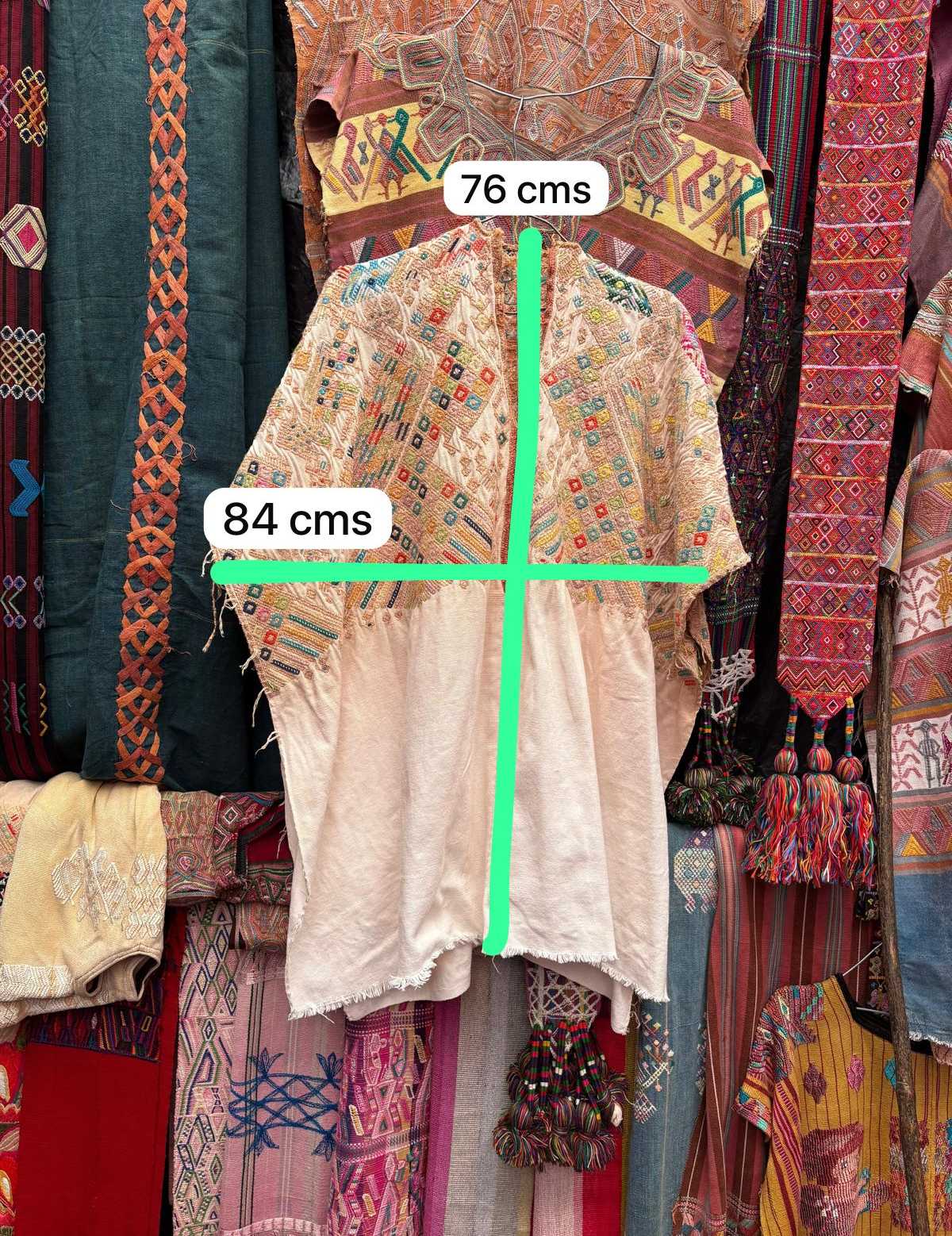 White and beige Nahuala Huipil #1-48