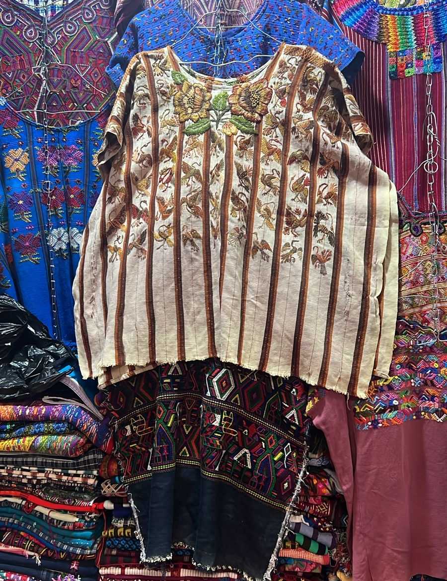 (Reserved for Elizabeth) Brown striped Santiago huipil #3-63