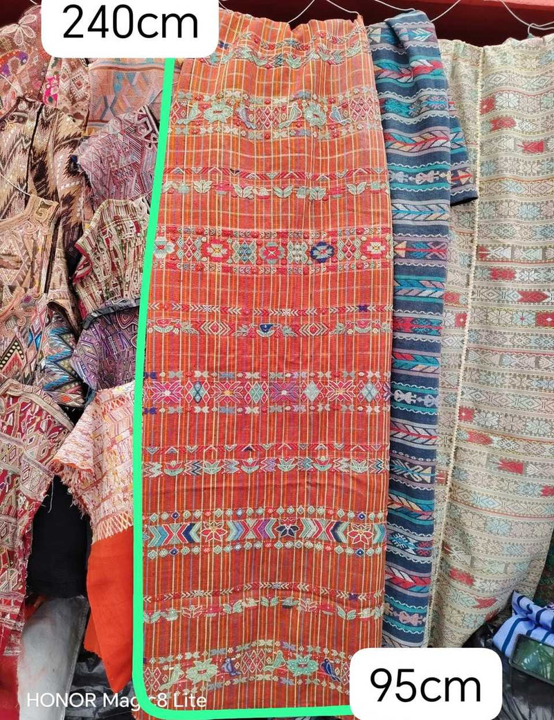 (Reserved for Andrea) Orange and pale blue Aguacatan huipil #4-336