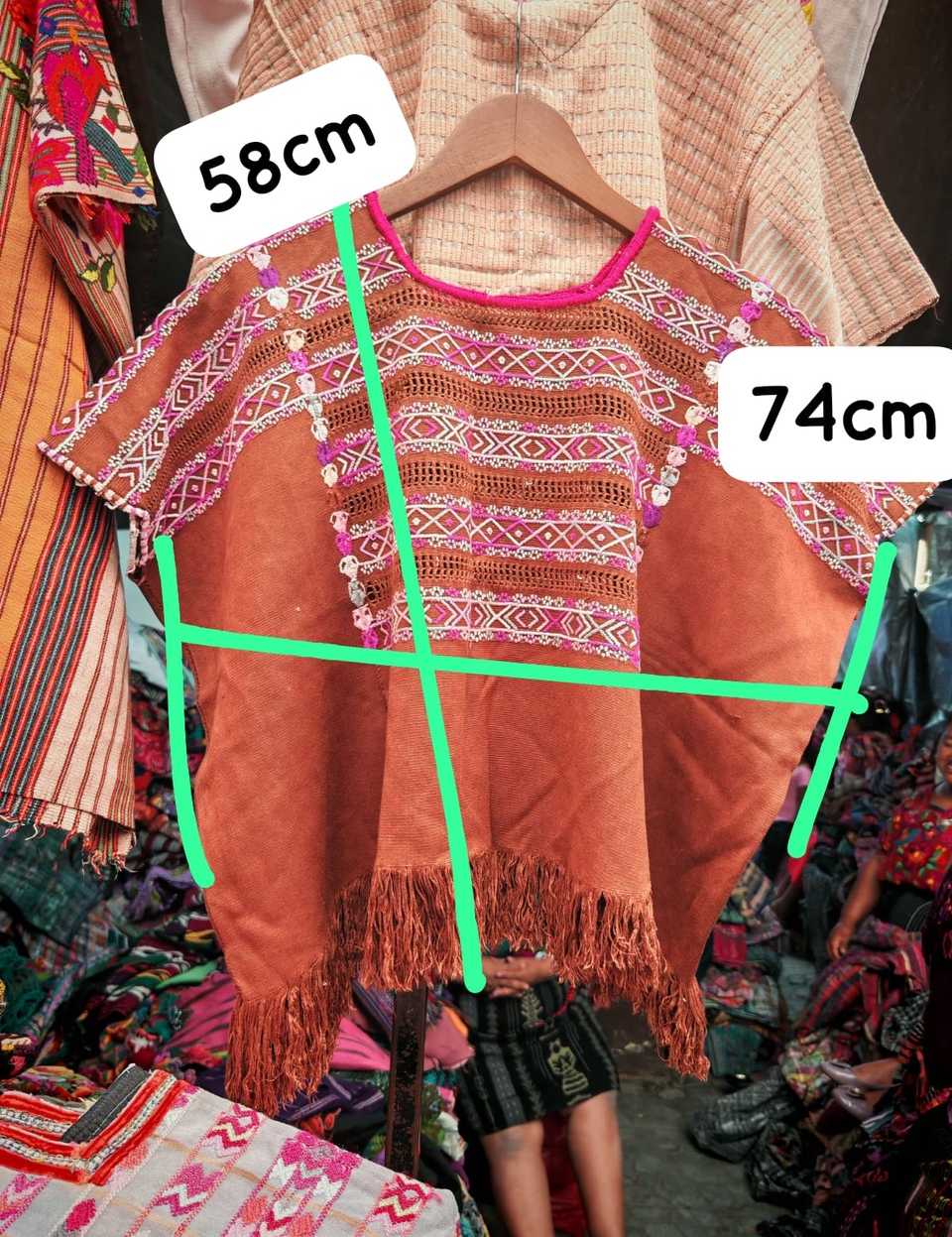 Brown and pink Colotenango huipil #5-23