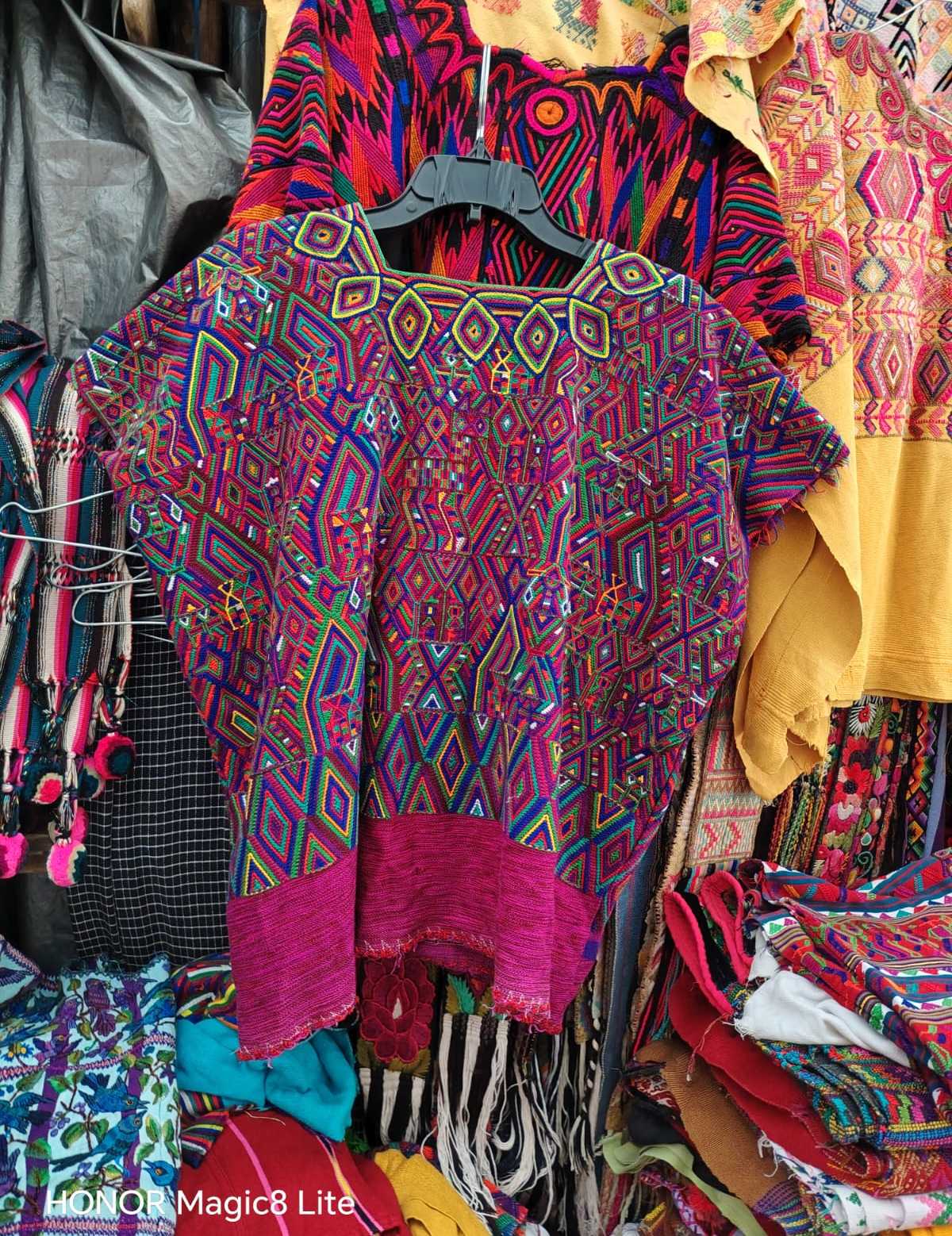 Pink and blue Nebaj huipil #4-166