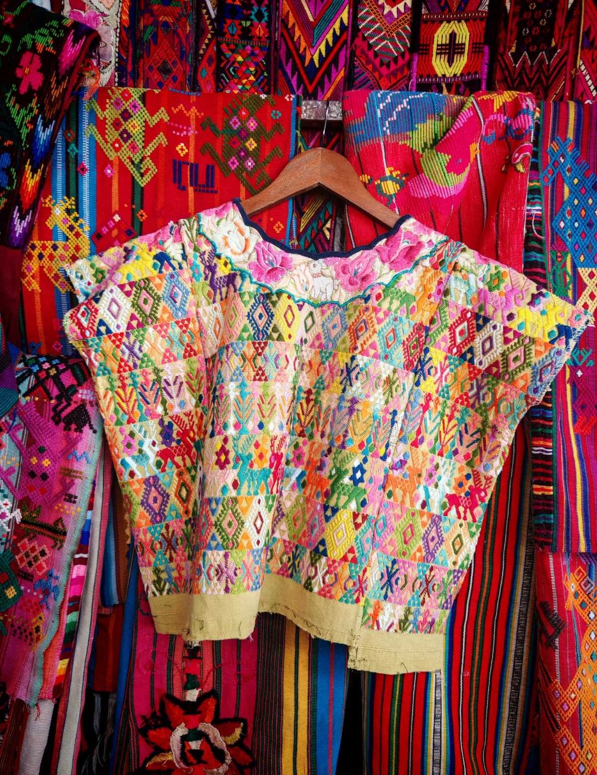Colourful on Clay Coban Huipil #6-296
