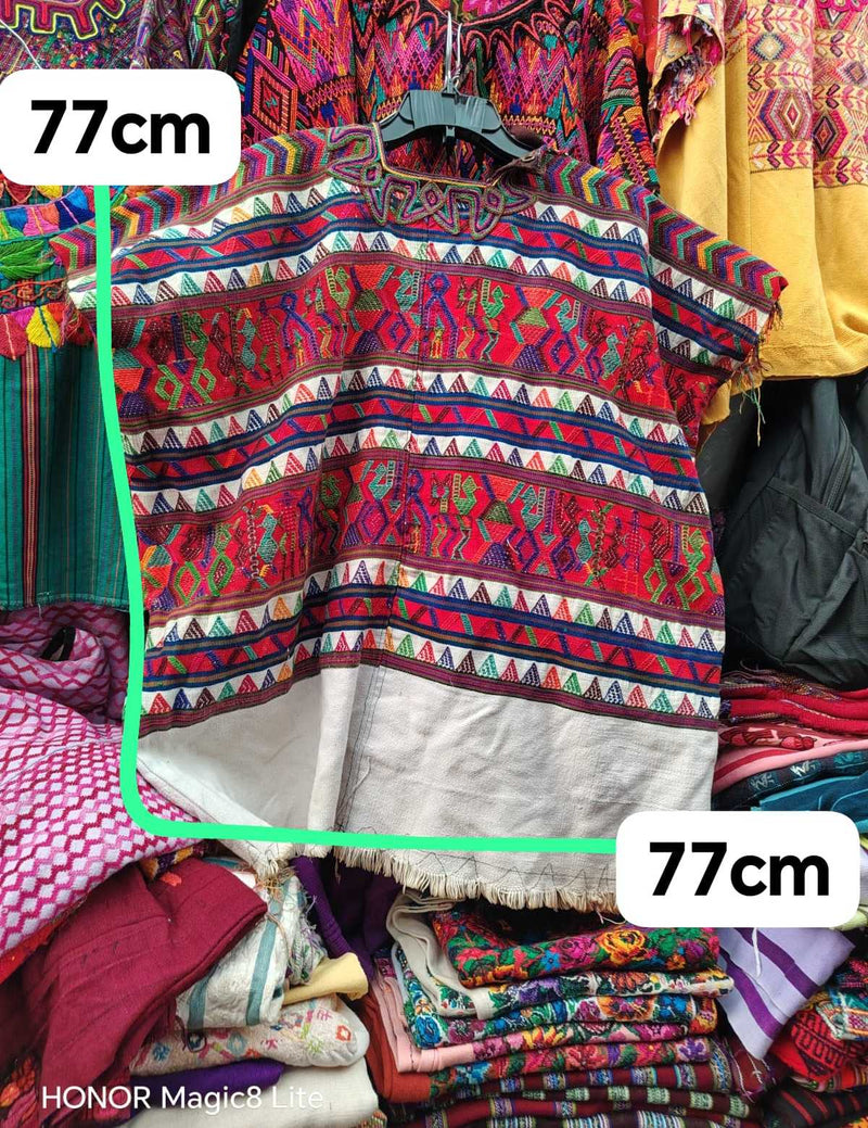 Traditional red and white Nebaj huipil #4-237