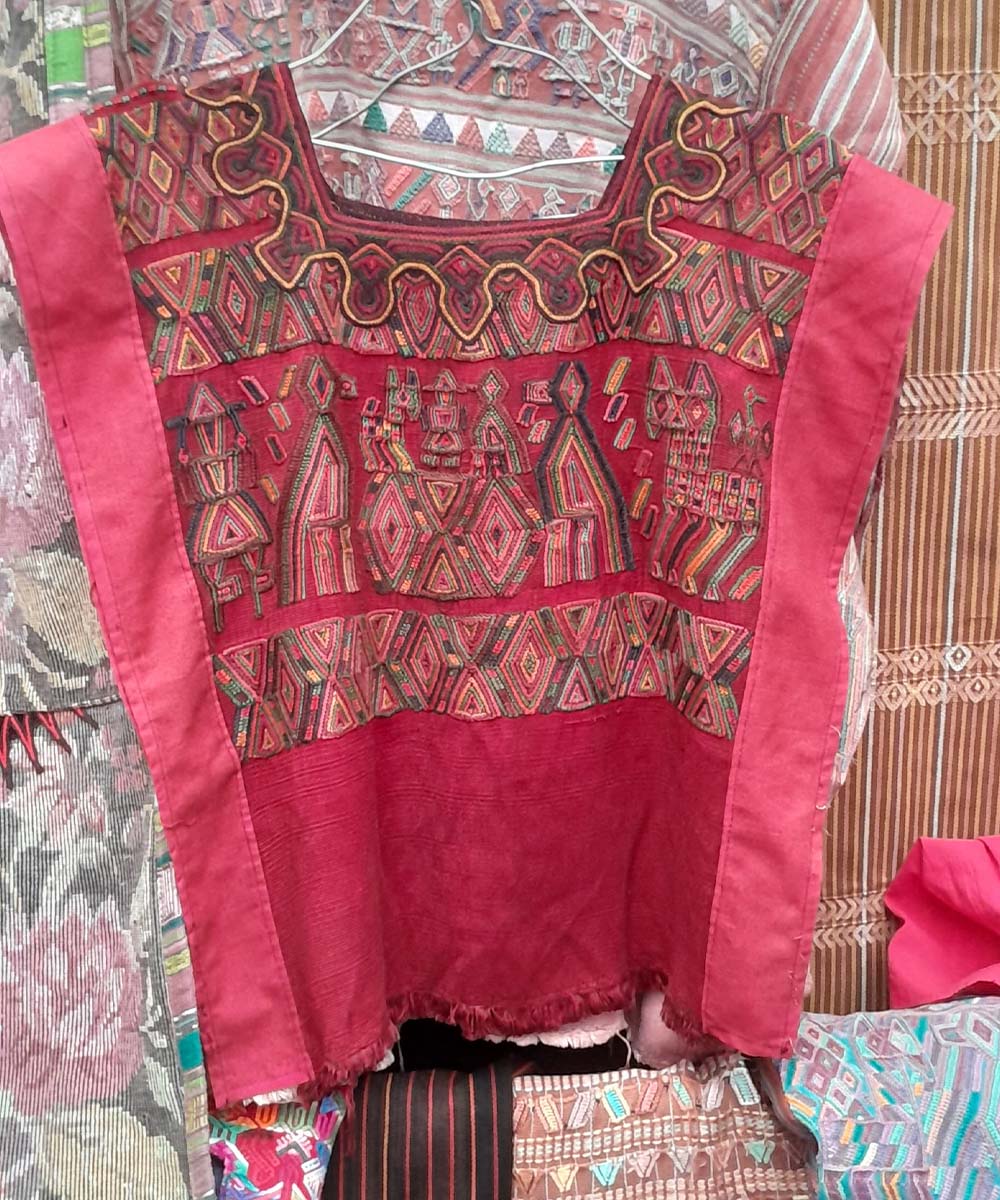 Embroidered Vintage Guatemalan huipil textile
