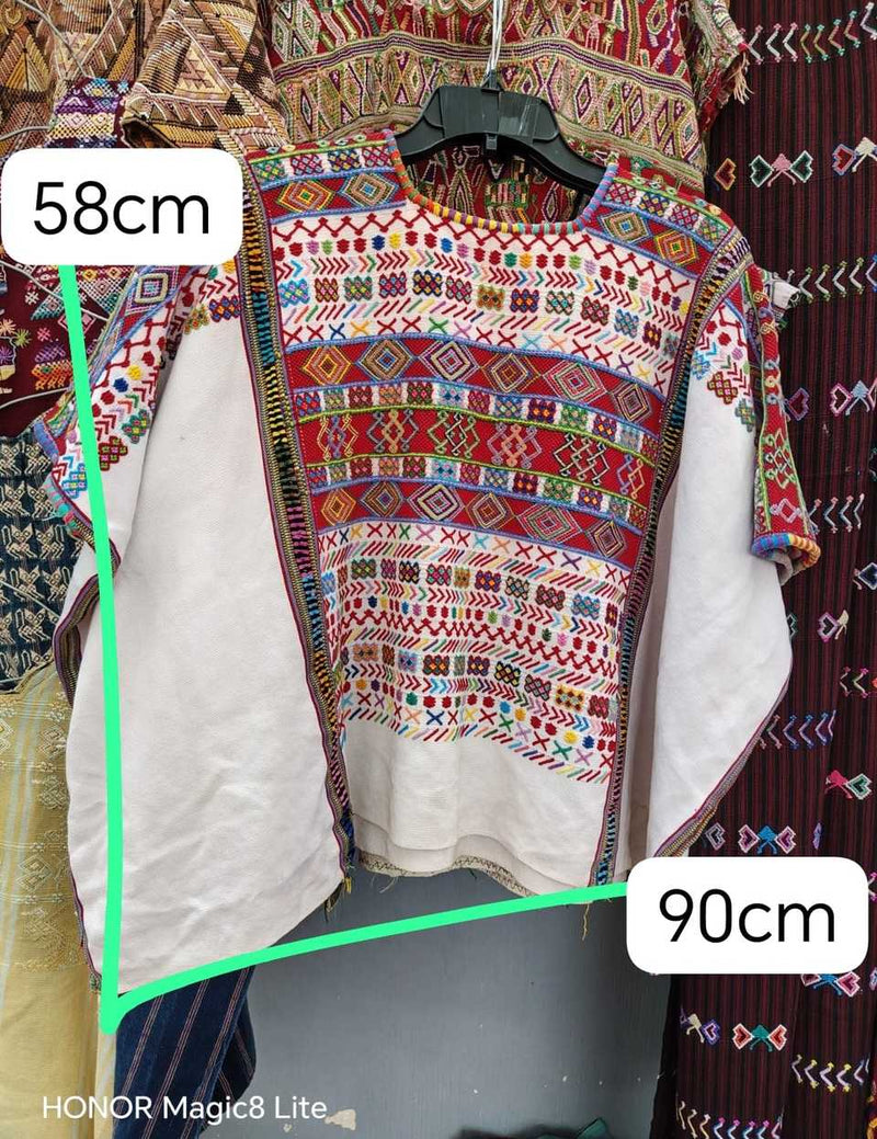 Ceremonial red and white Colotenango huipil #5-334