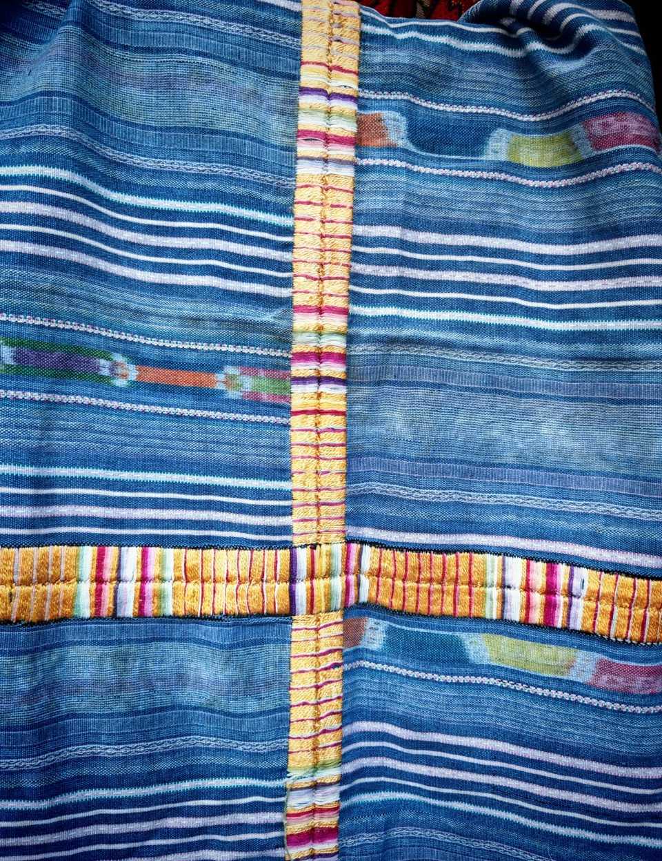 Blue with yellow randa Chichicastenango corte #5-4