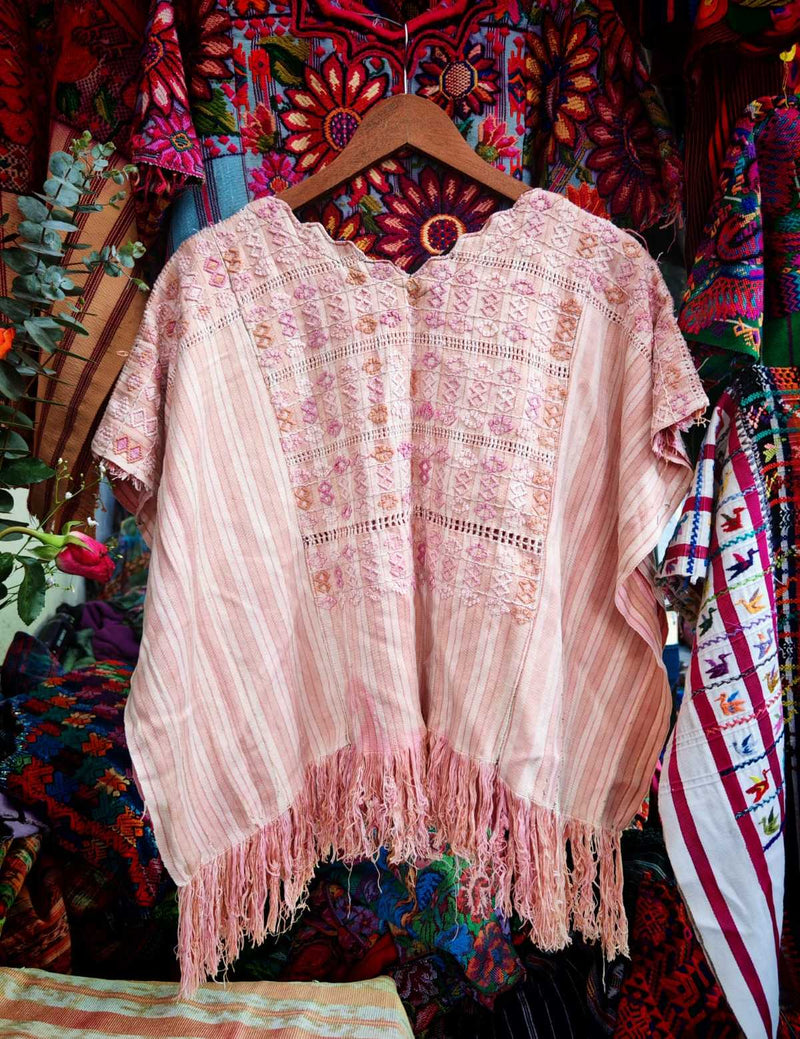 Pale pink Colotenango huipil #6-31