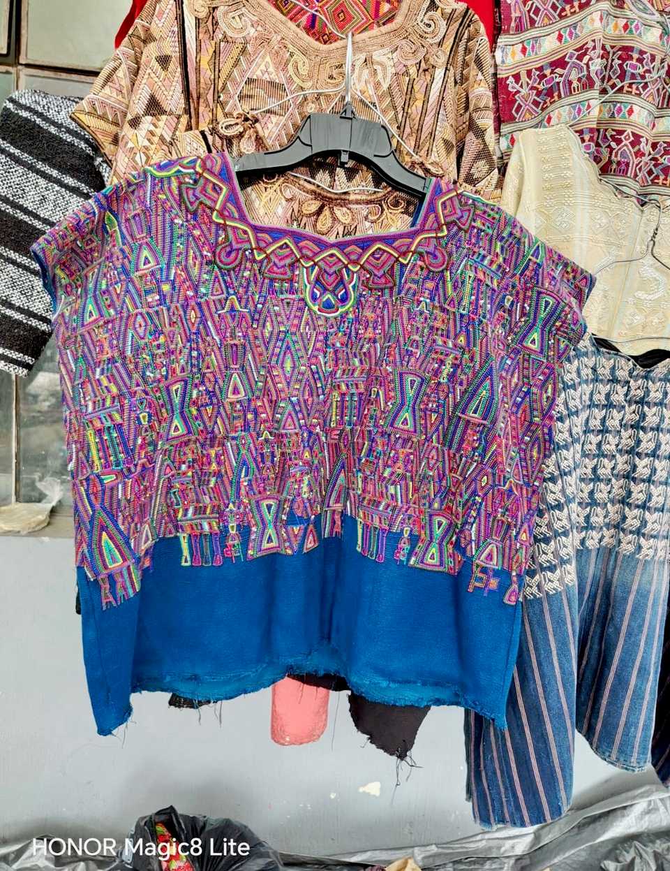 Blue and pink Nebaj huipil #5-363