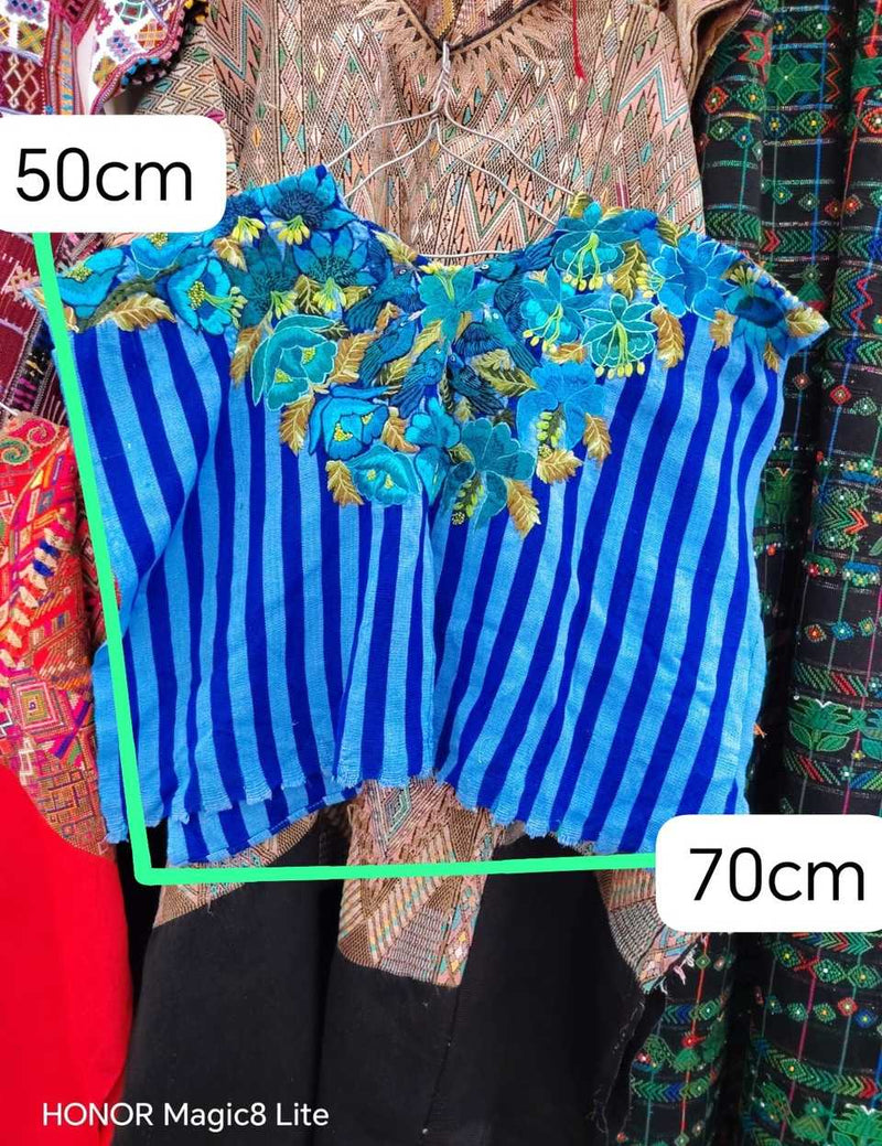 Bright blue Santiago huipil #5-421