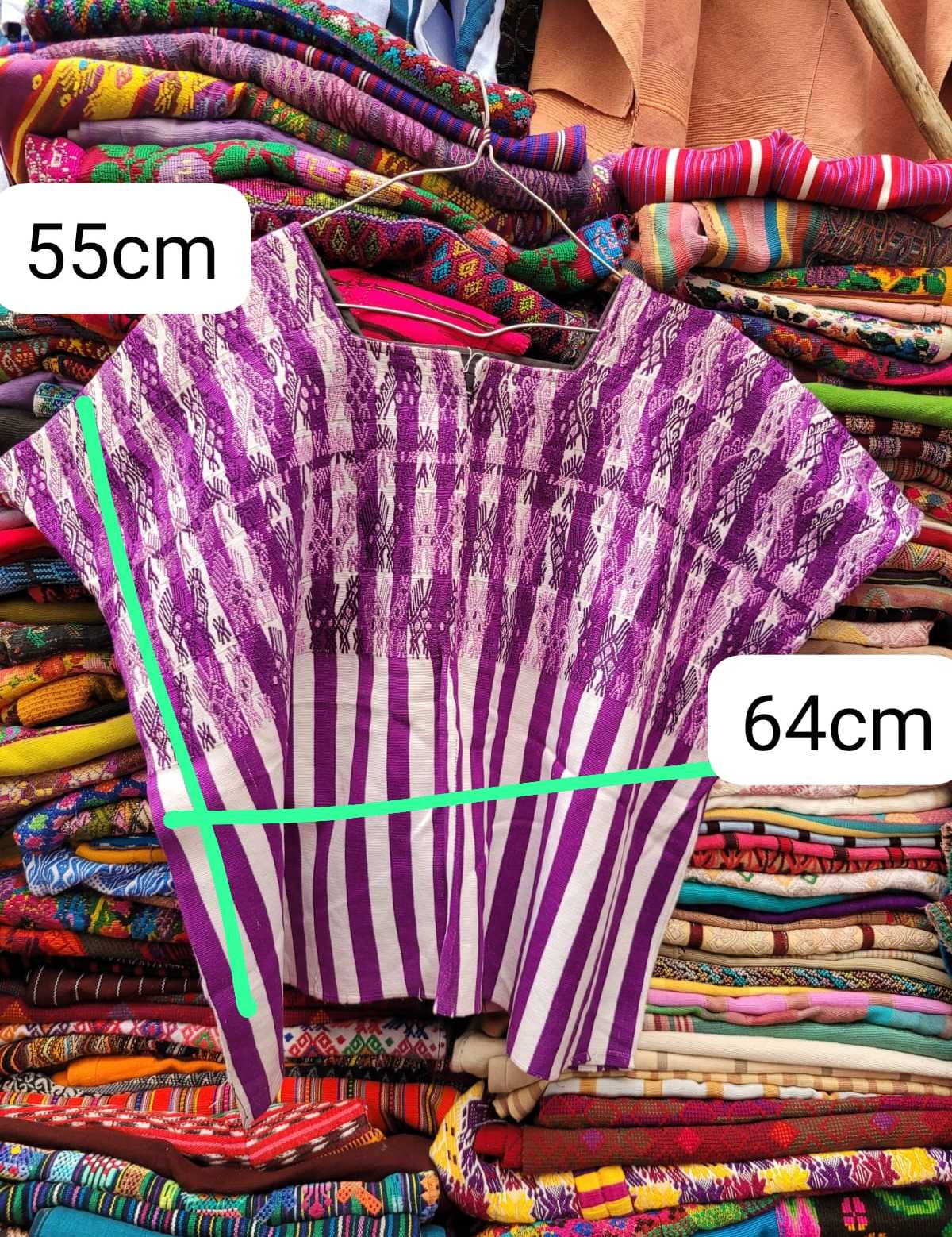 Purple and white Sacatepequez huipil #3-2