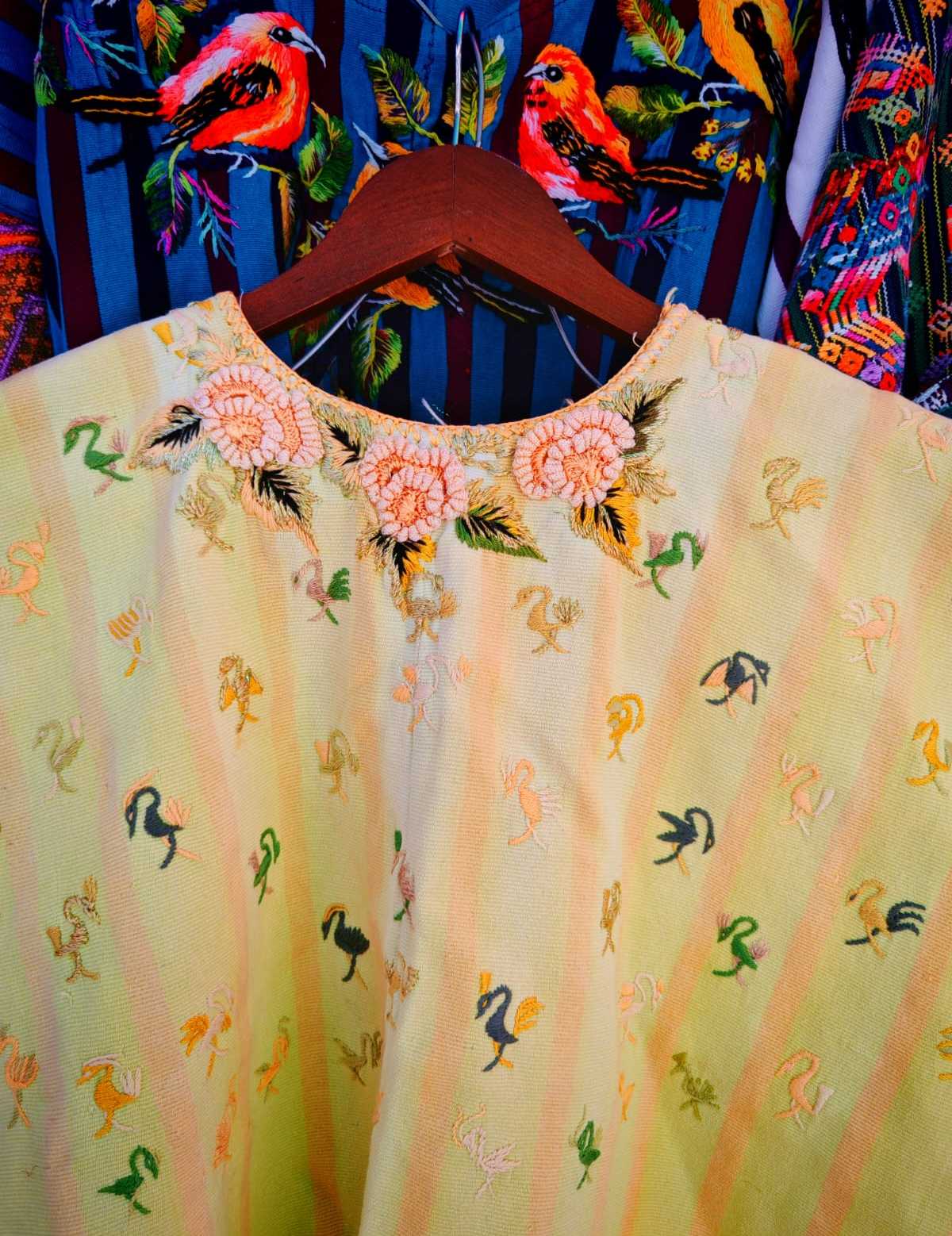 Primrose and pink Santiago huipil #2-18