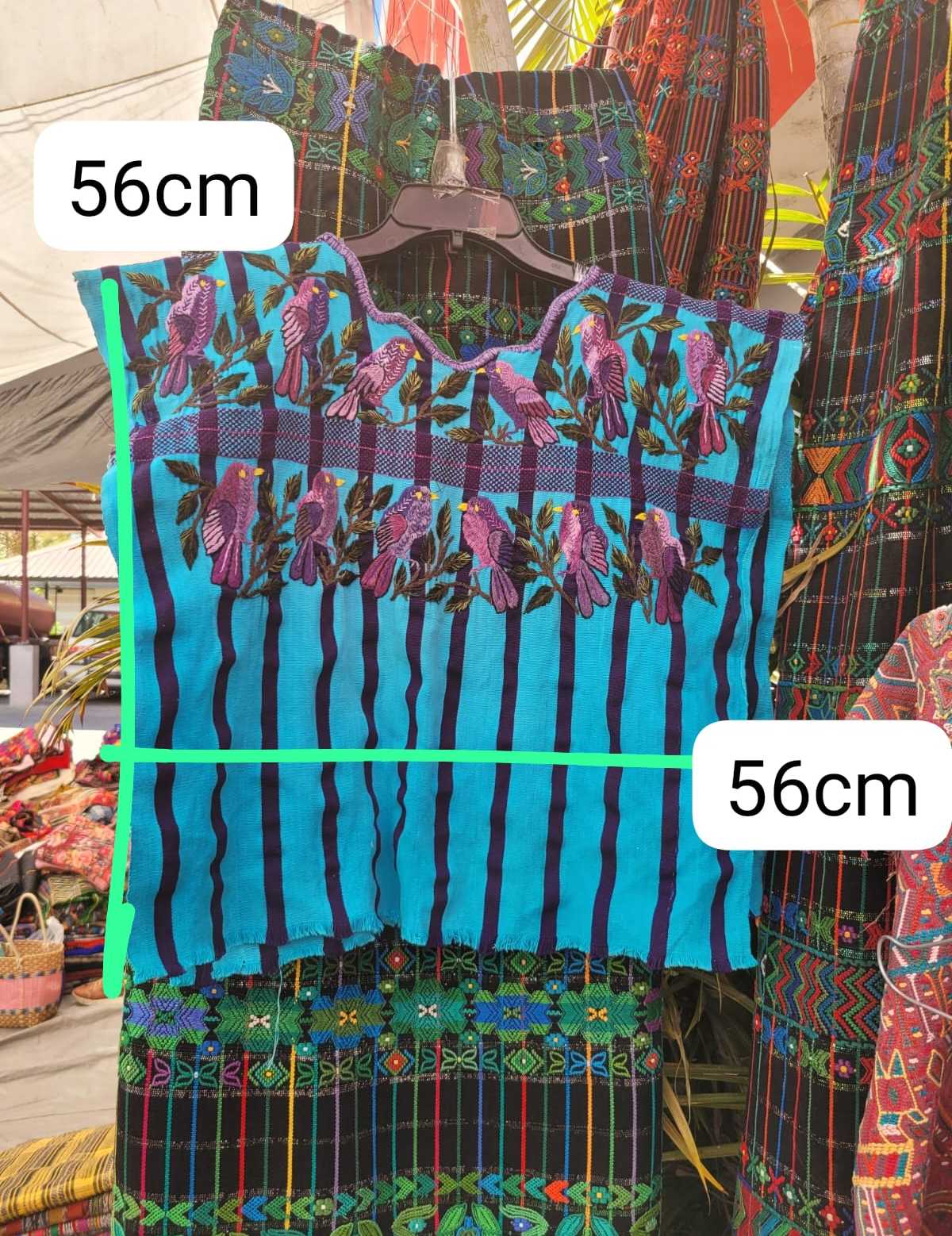 Blue and berry Santiago huipil #3-59