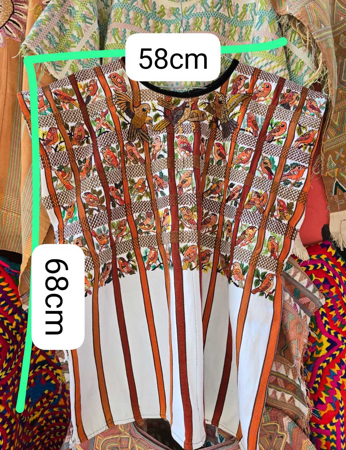 Orange and white Santiago Huipil #6-244