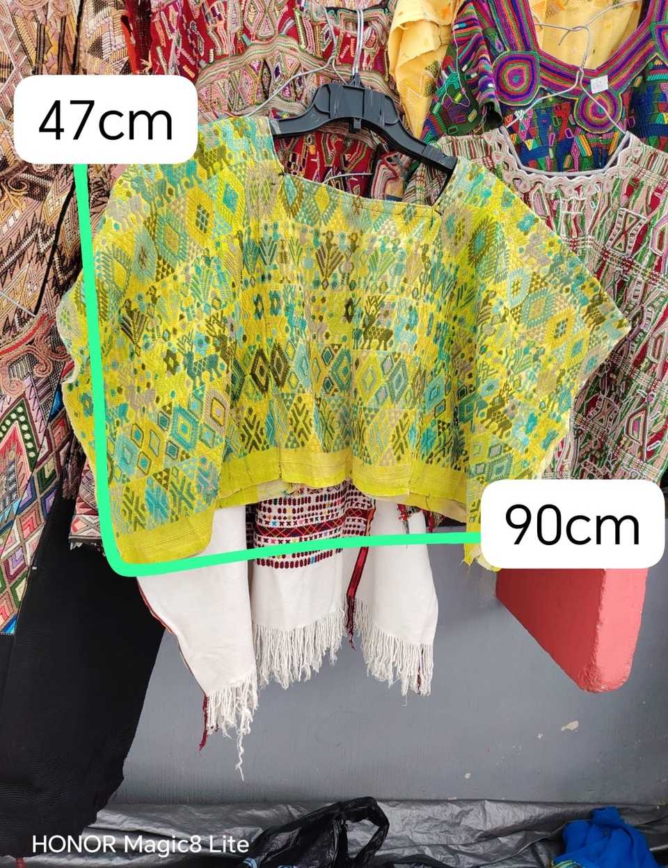 Yellow and blue Coban huipil #5-44