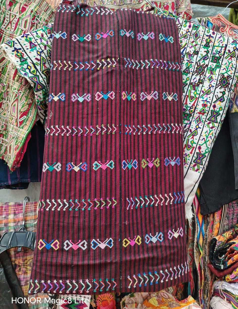Traditional burgundy Colotenango corte #4-296