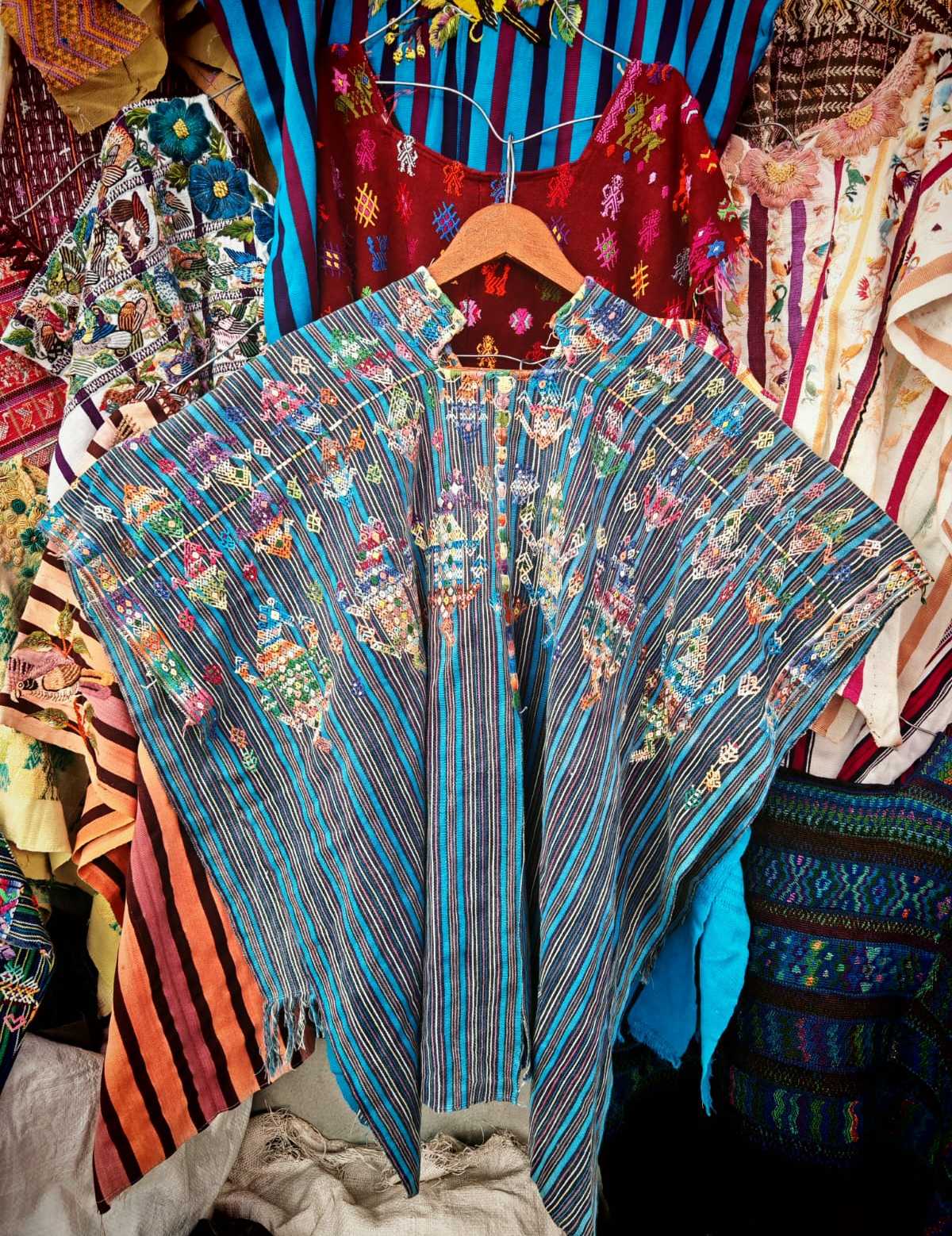 Striped blue Nahuala huipil #2-79