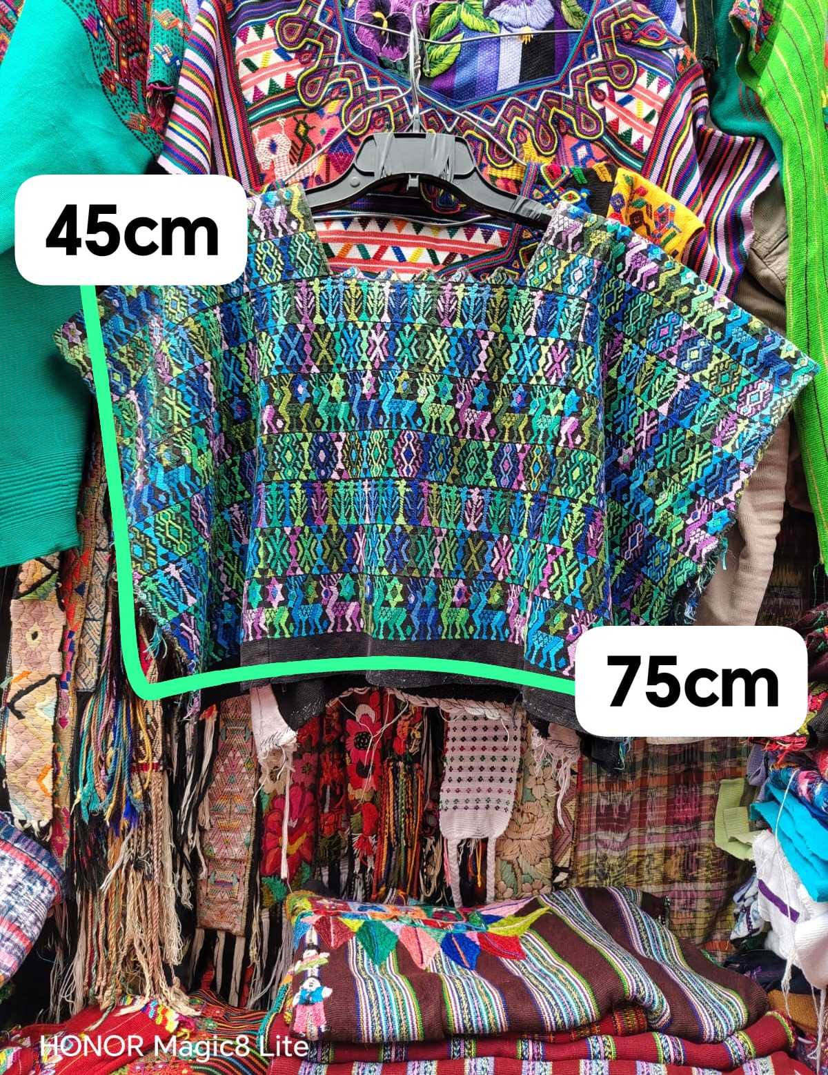 Blue green and purple Coban huipil #4-112