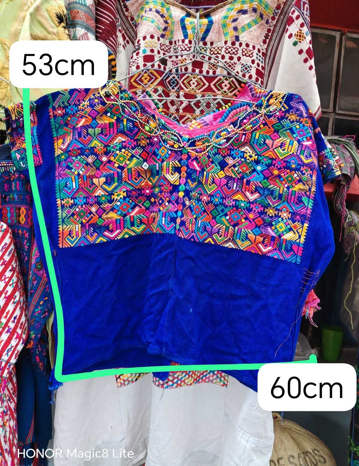 Electric blue Nahuala huipil #6-60