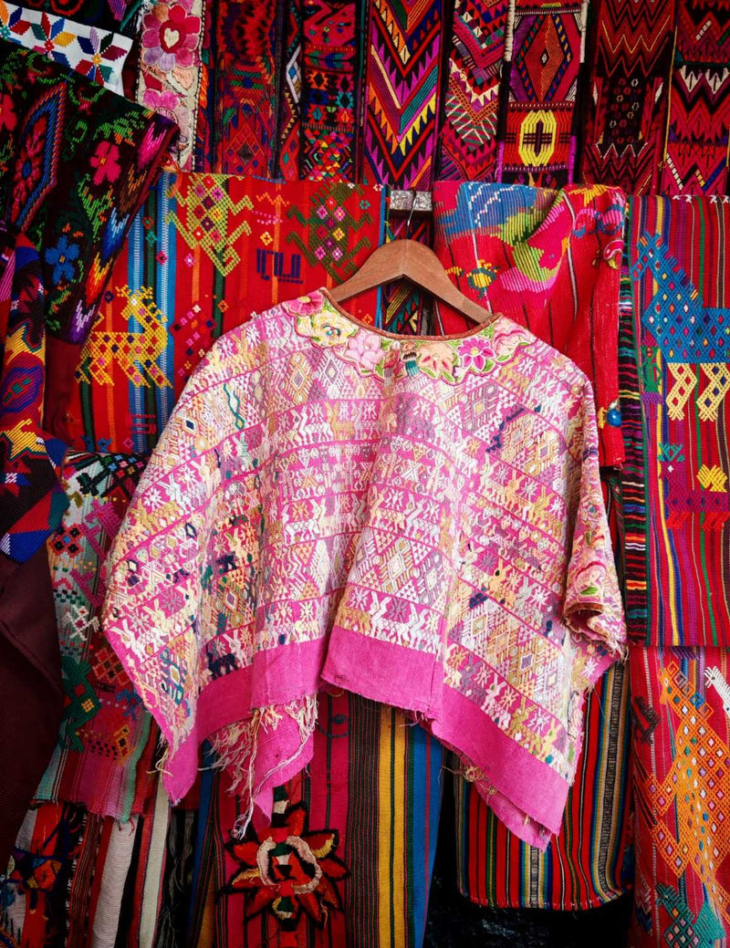 Pink and Primrose Coban Huipil #6-288