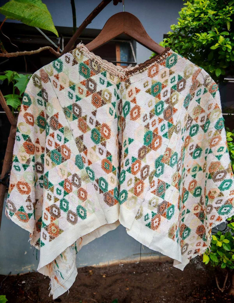 Brown and green Coban huipil #6-182