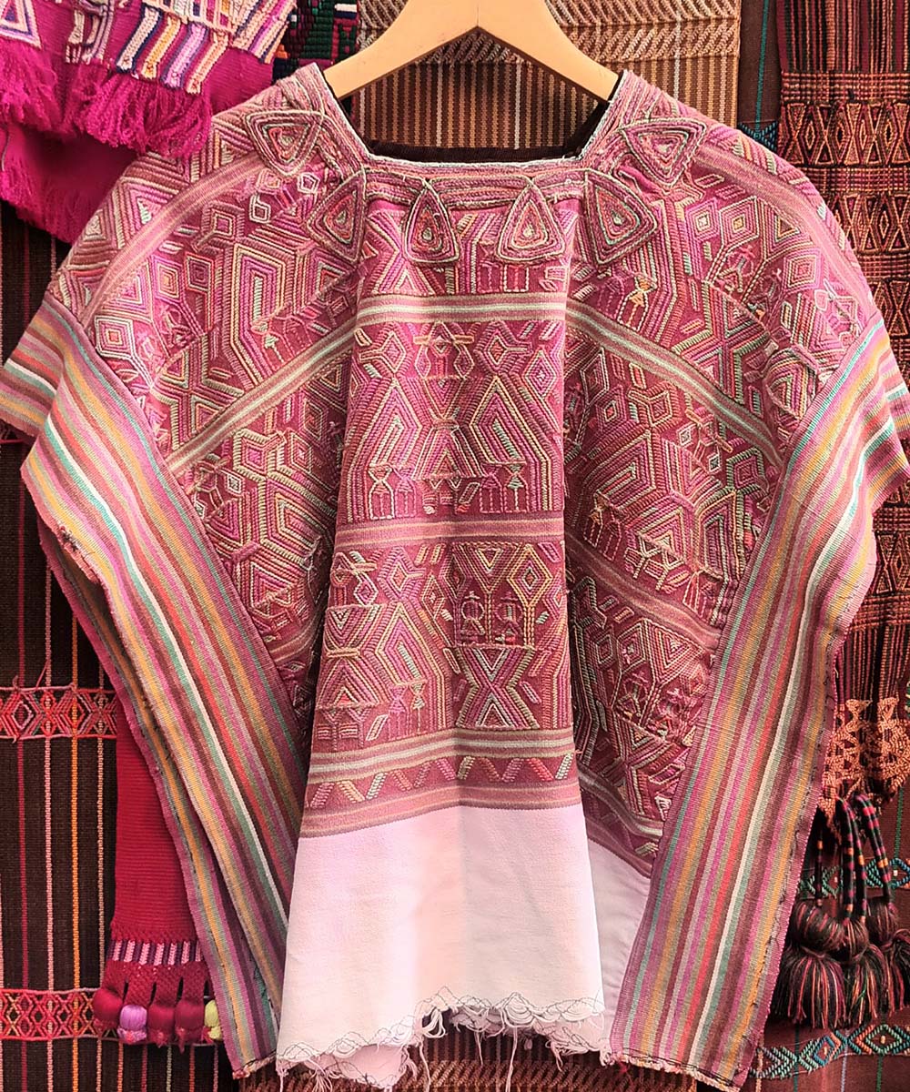 Mulberry Nebaj Huipil with striped sides