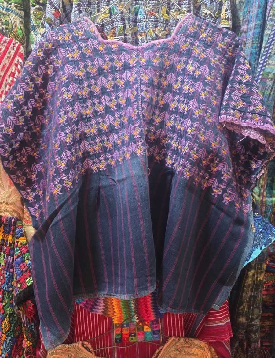 Purple and blue Nahuala Huipil #1-26