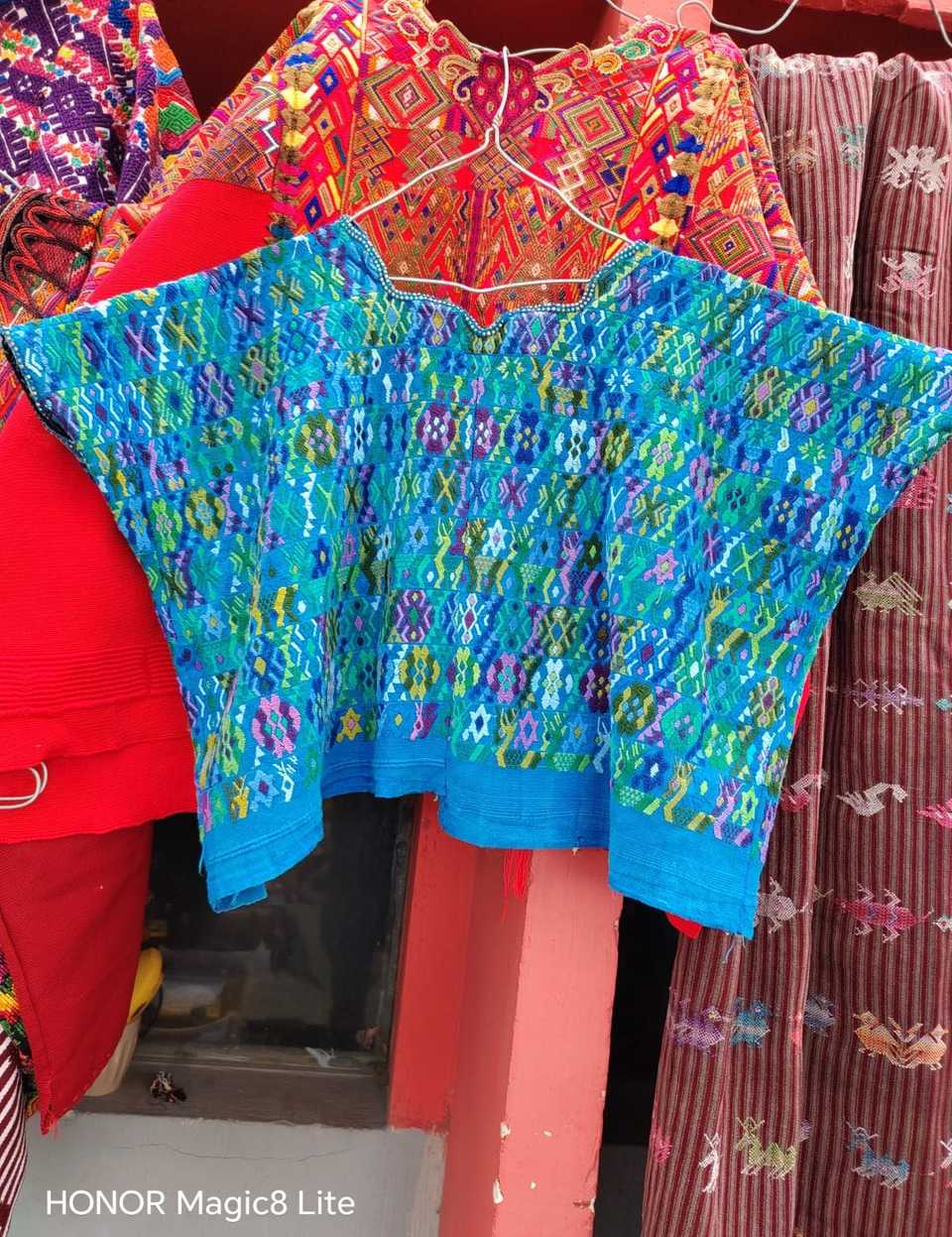 Ocean blue Coban huipil #6-1